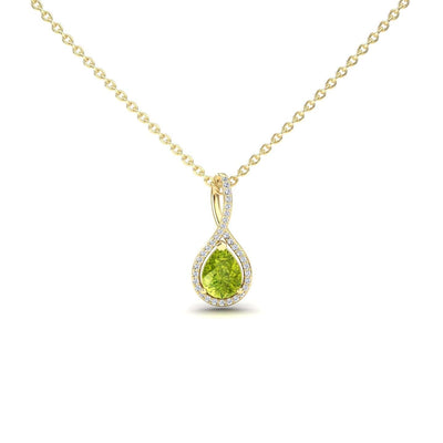 Peridot & Diamond Halo Twist Fancy Pendant – Ramona