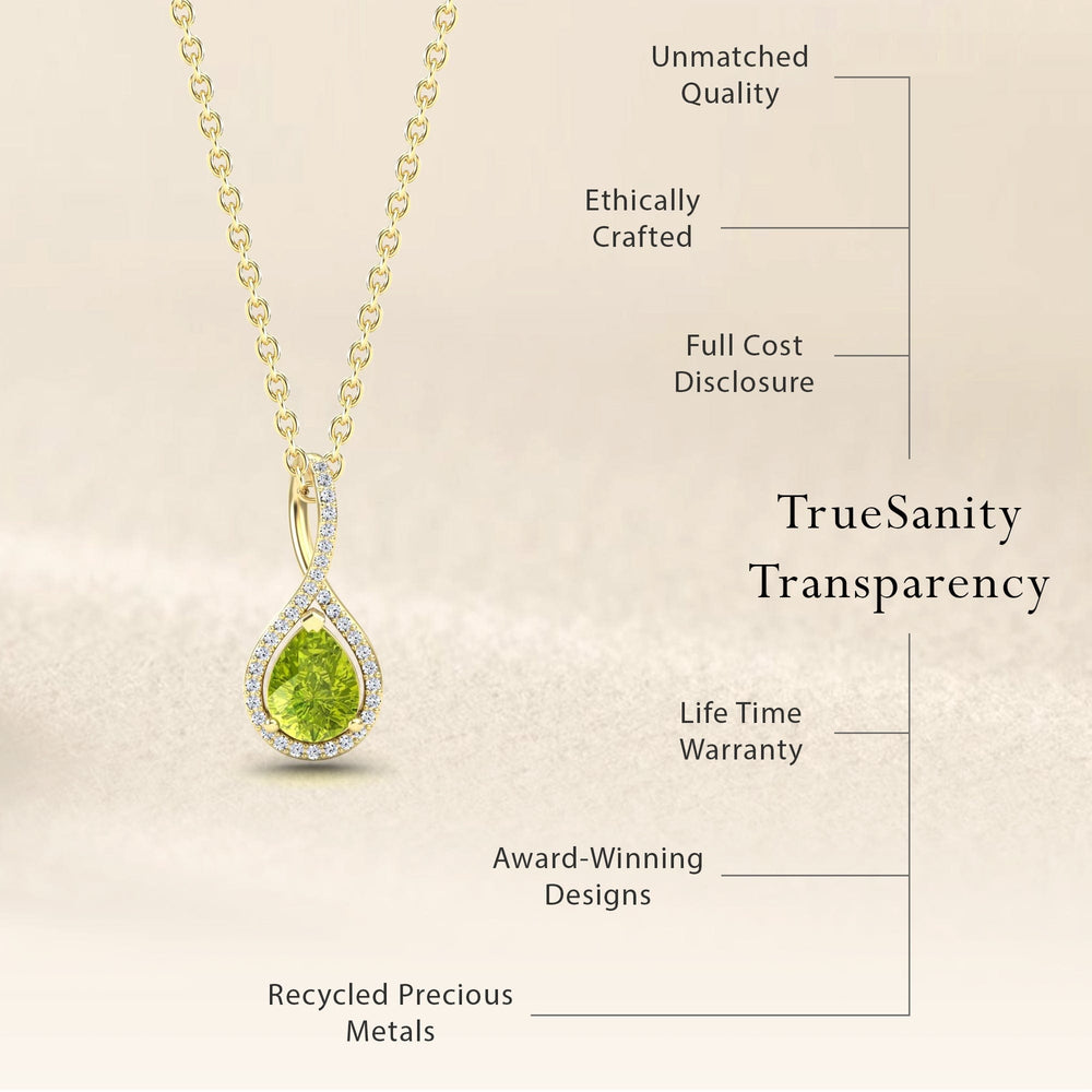 Peridot & Diamond Halo Twist Fancy Pendant – Ramona