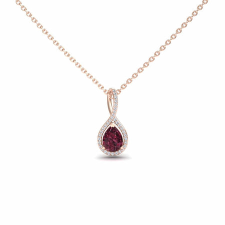 Rhodolite Garnet & Diamond Halo Twist Fancy Pendant – Ramona