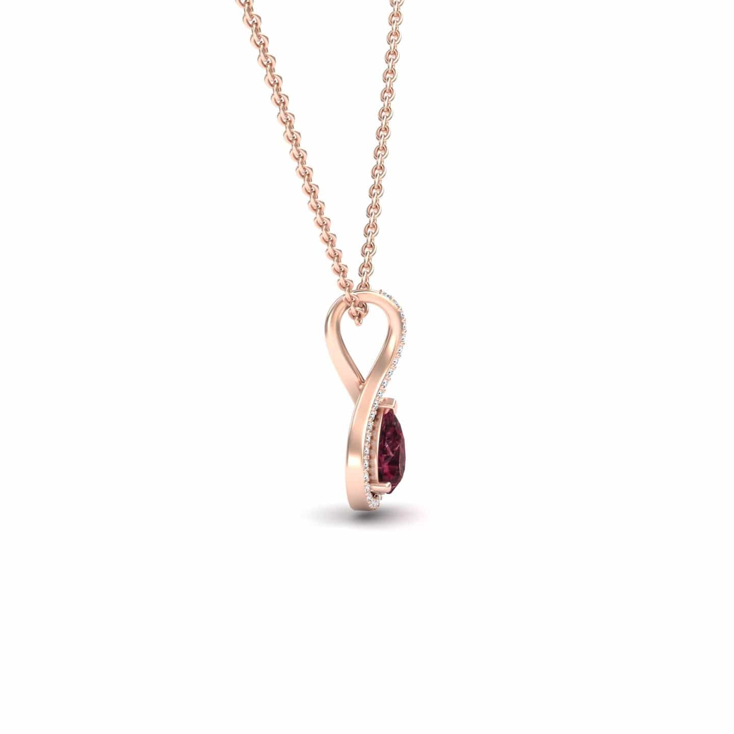 Rhodolite Garnet & Diamond Twist Fancy Pendant - MYSP38