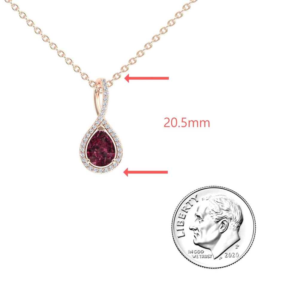 Rhodolite Garnet & Diamond Halo Twist Fancy Pendant – Ramona
