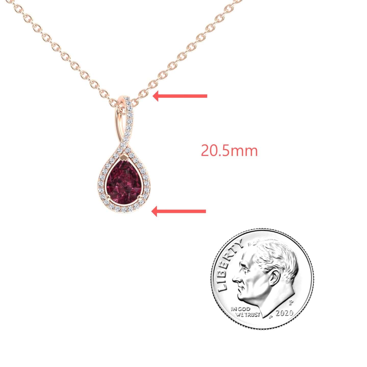 Rhodolite Garnet & Diamond Twist Fancy Pendant - MYSP38