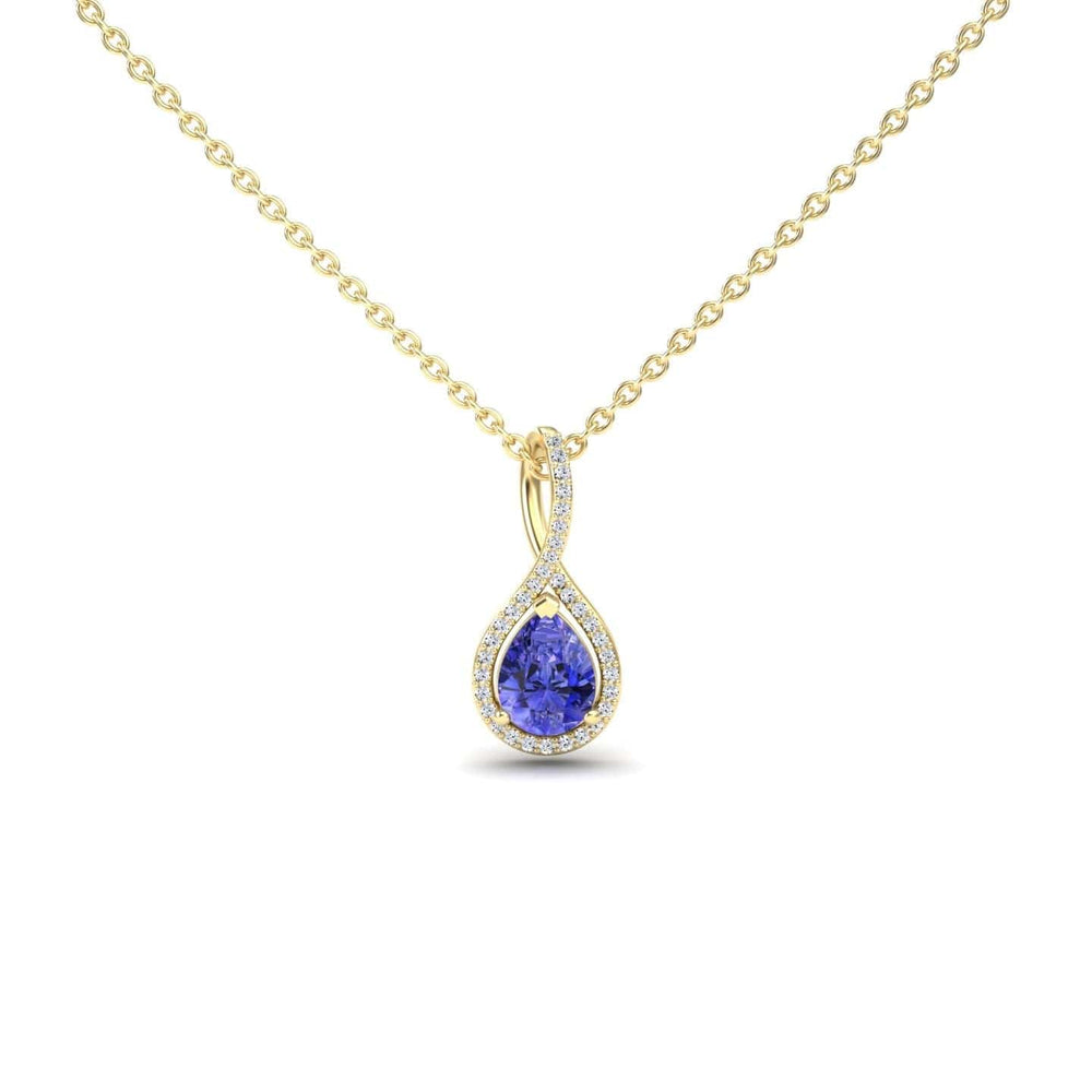 Tanzanite & Diamond Halo Twist Fancy Pendant – Ramona