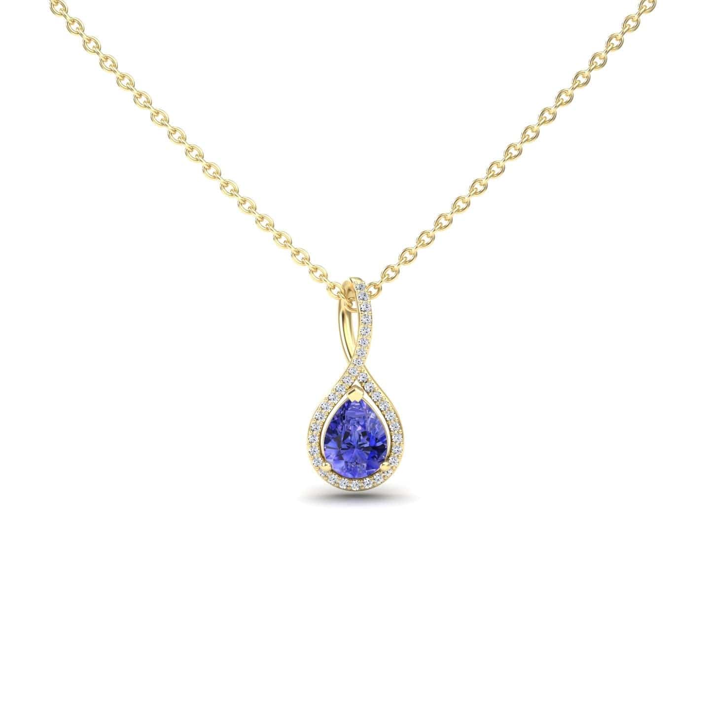 Pear Tanzanite & White Diamond Twist Fancy Pendant - MYSP38