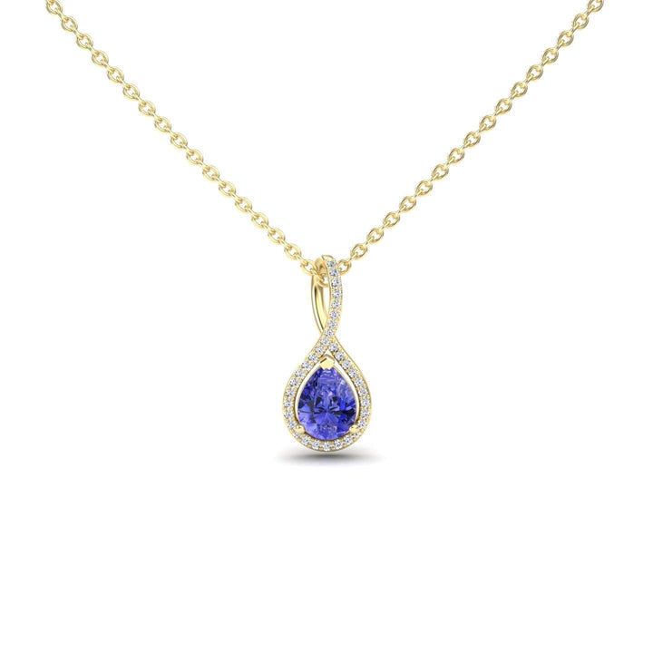 Tanzanite & Diamond Halo Twist Fancy Pendant – Ramona