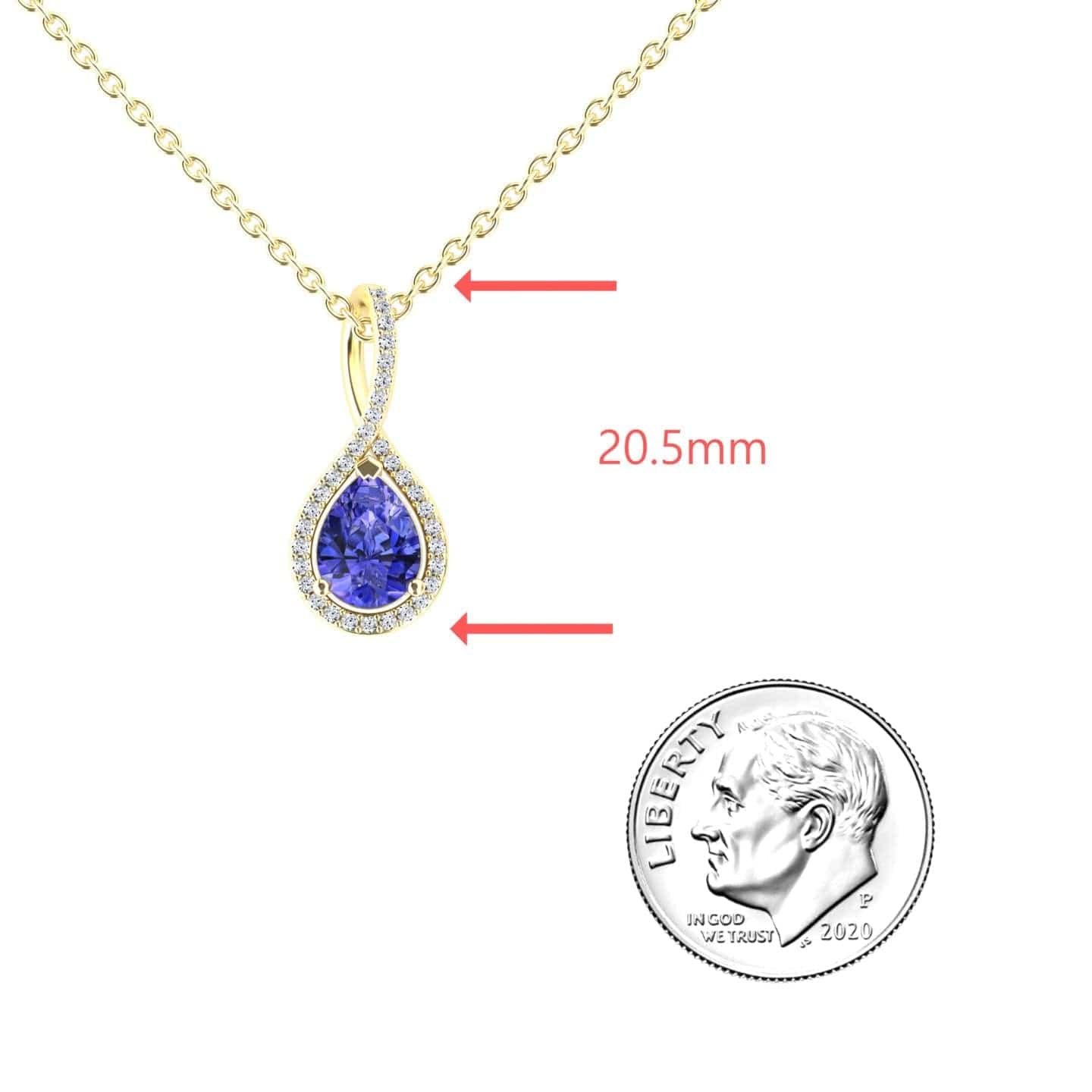 Pear Tanzanite & White Diamond Twist Fancy Pendant - MYSP38