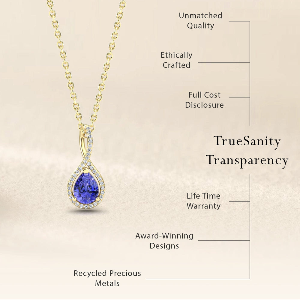 Tanzanite & Diamond Halo Twist Fancy Pendant – Ramona