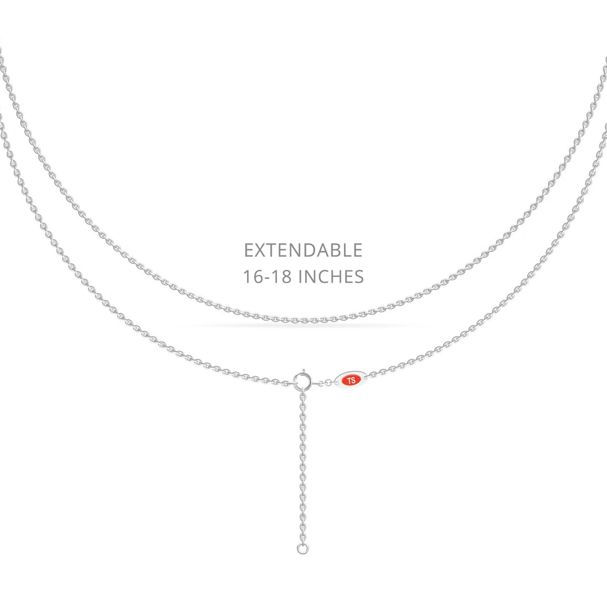 Roshni Lab Grown White Diamond Three Stone Drop Necklace