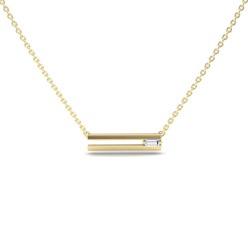 White Diamond Bar Pendant - Cecilia