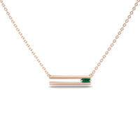 Emerald Bar Necklace - Cecilia