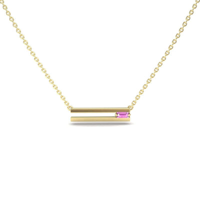 Pink Sapphire Bar Necklace