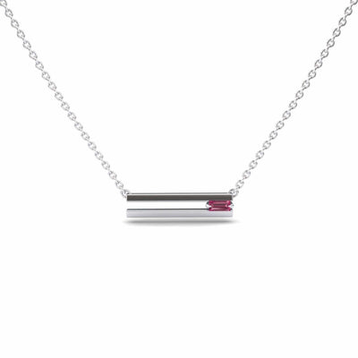 Pink Tourmaline Bar Necklace