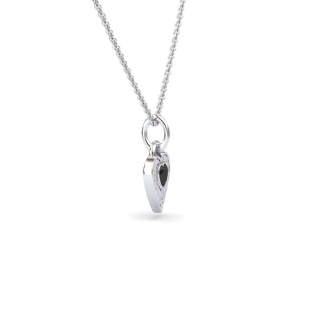 Black & White Diamond Heart Necklace - Tara