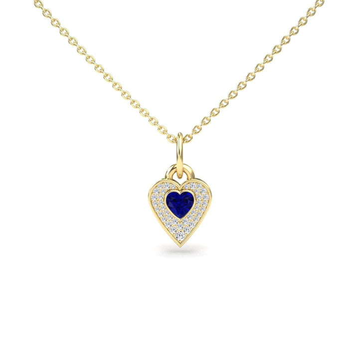 Lab Grown Blue Sapphire & White Diamond Fancy Necklace - Tara