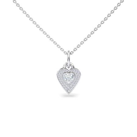 Lab Grown White Diamond Fancy Heart Necklace - Tara