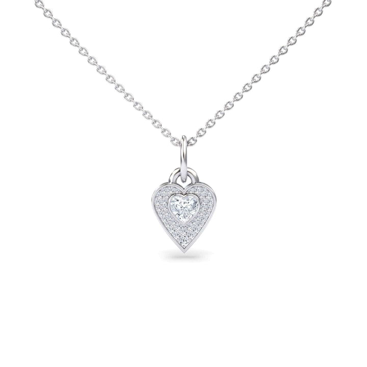 Lab Grown White Diamond Fancy Heart Necklace - Tara