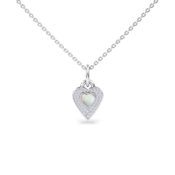 Opal & Diamond Fancy Heart Necklace - Tara