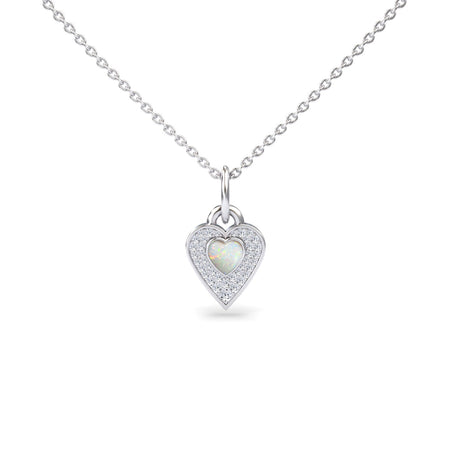 Opal & Diamond Fancy Heart Necklace - Tara