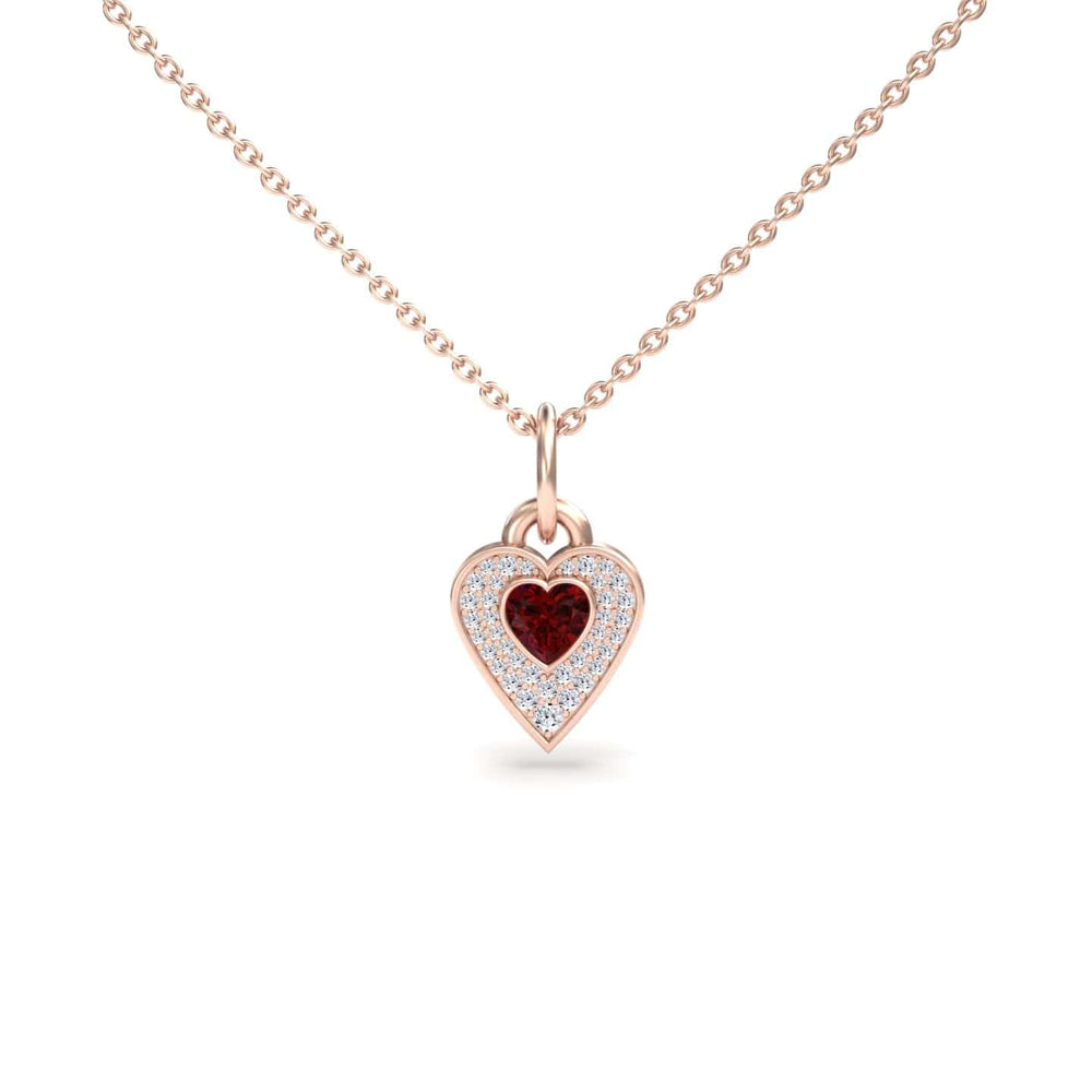 Lab Grown Ruby & White Diamond Fancy Necklace - Tara