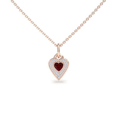 Lab Grown Ruby & White Diamond Fancy Necklace