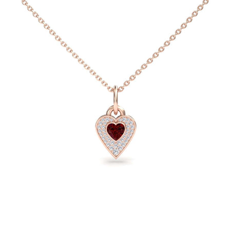 Lab Grown Ruby & White Diamond Fancy Necklace - Tara