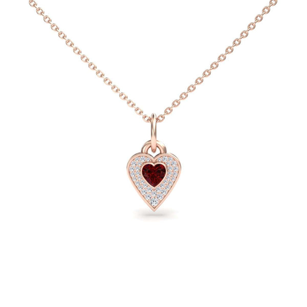 Lab Grown Ruby & White Diamond Fancy Necklace - Tara