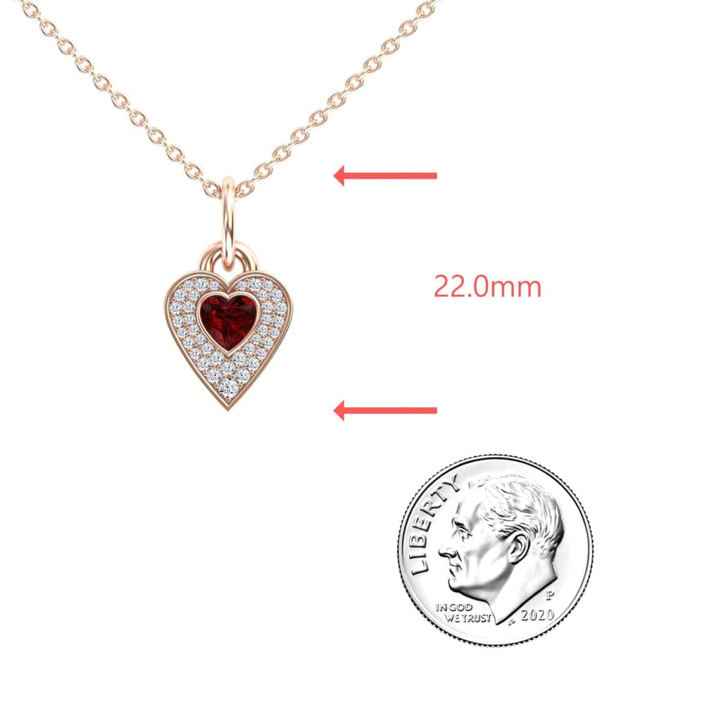 Lab Grown Ruby & White Diamond Fancy Necklace - Tara