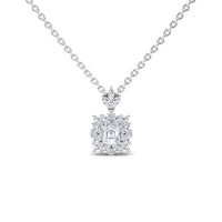 Diamond Halo Necklace - Zeina