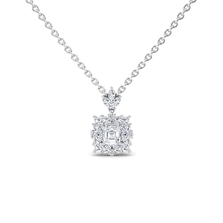 Lab Grown Diamond Halo Necklace - Zeina