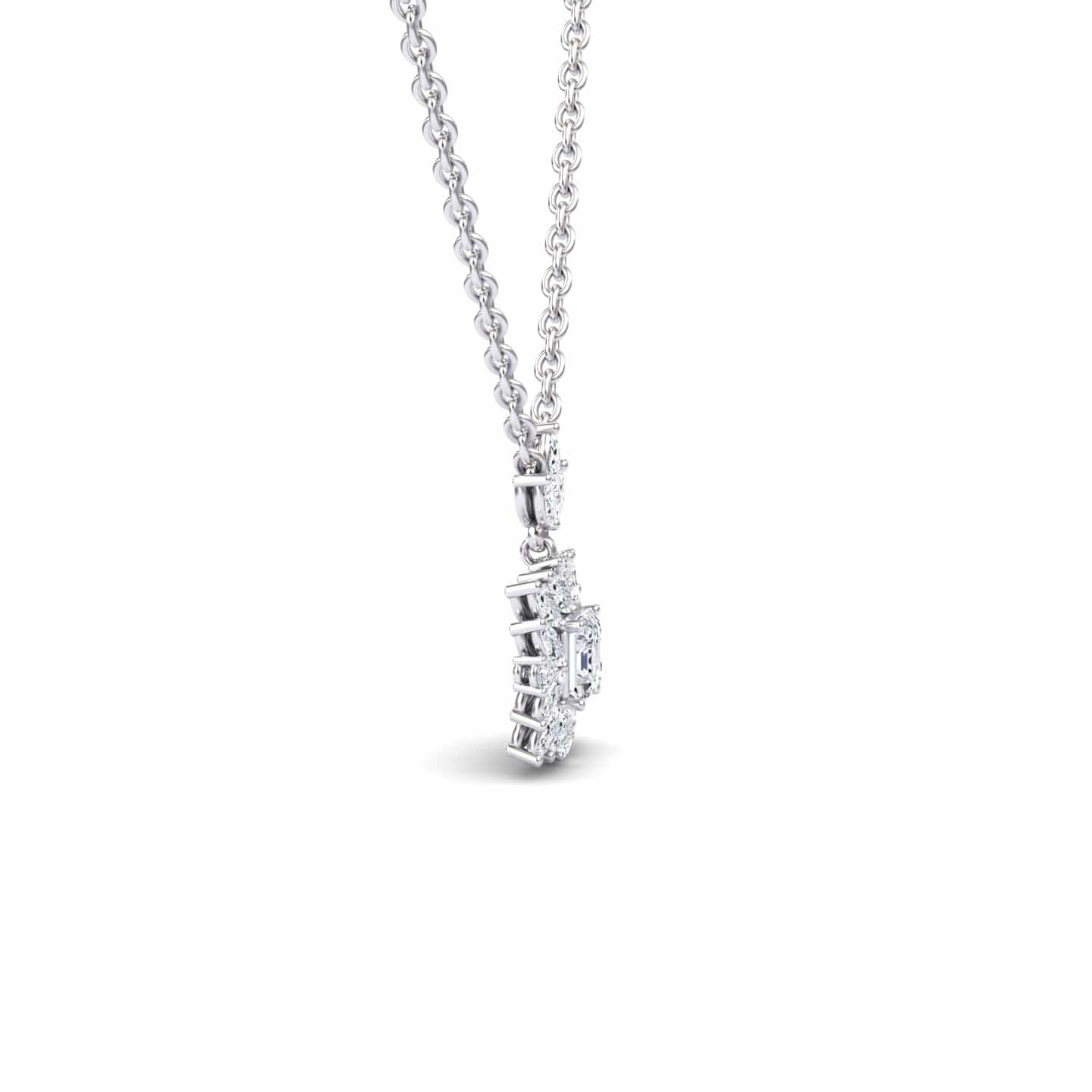 Diamond Halo Necklace - Zeina