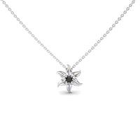 Black Diamond Floral Swirl Necklace - Dara