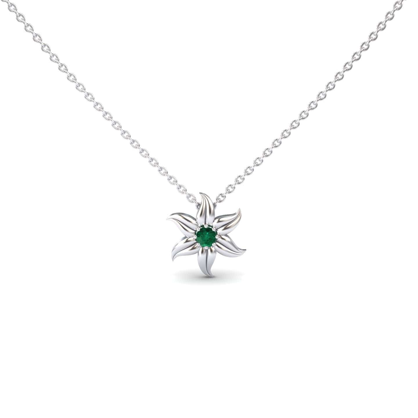 Emerald Floral Swirl Necklace - Dara