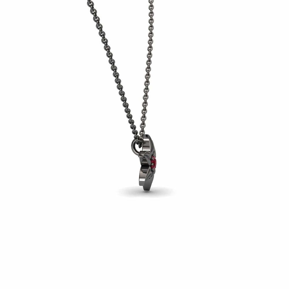 Ruby Floral Swirl Necklace - Dara