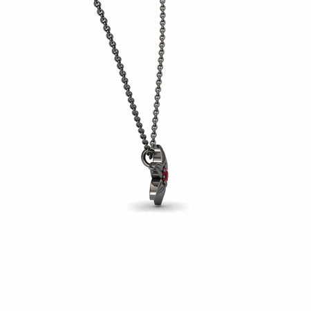 Ruby Floral Swirl Necklace - Dara