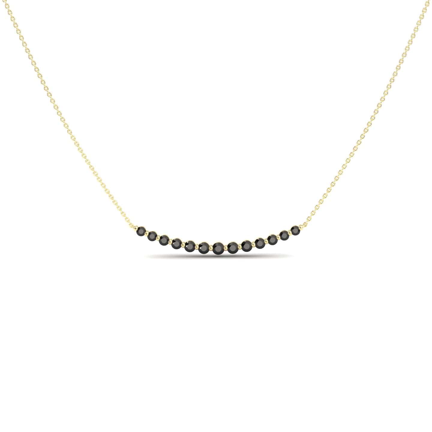 Black Diamond Curved Bar Necklace - Fatimah