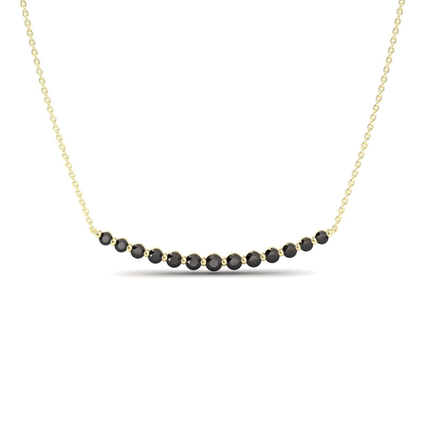 Black Diamond Curved Bar Necklace - Fatimah