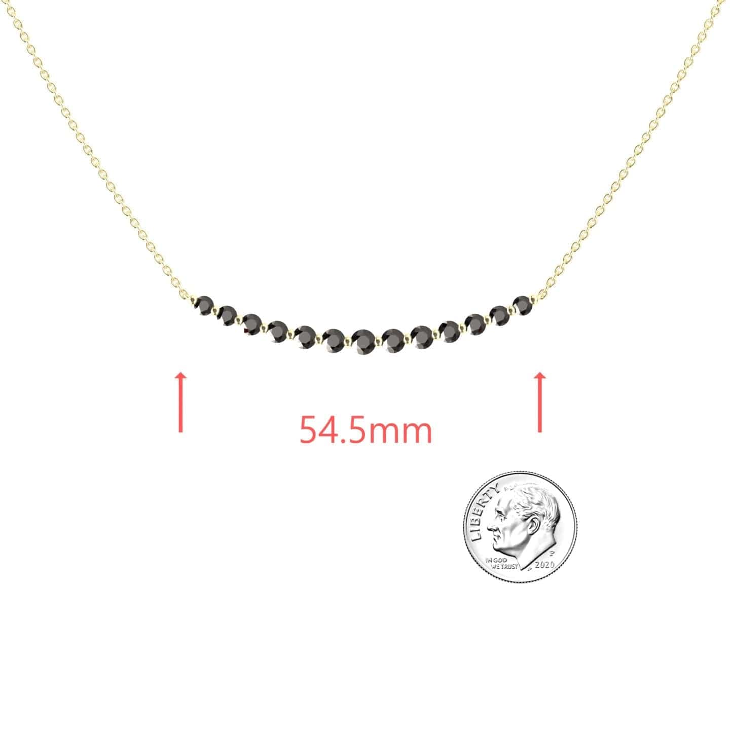 Black Diamond Curved Bar Necklace - Fatimah