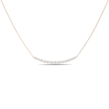 White Diamond Curved Bar Necklace - Fatimah