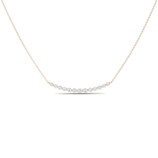 White Diamond Curved Bar Necklace - Fatimah