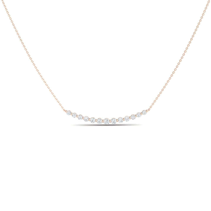 White Diamond Curved Bar Necklace - Fatimah