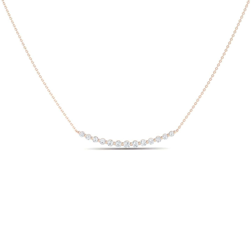 White Diamond Curved Bar Necklace - Fatimah
