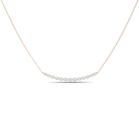 White Diamond Curved Bar Necklace - Fatimah