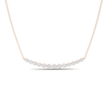 White Diamond Curved Bar Necklace - Fatimah