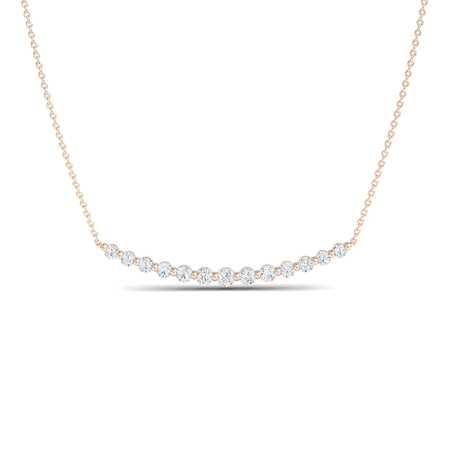 White Diamond Curved Bar Necklace - Fatimah