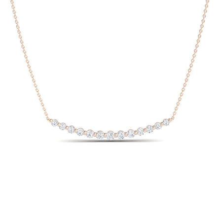 White Diamond Curved Bar Necklace - Fatimah