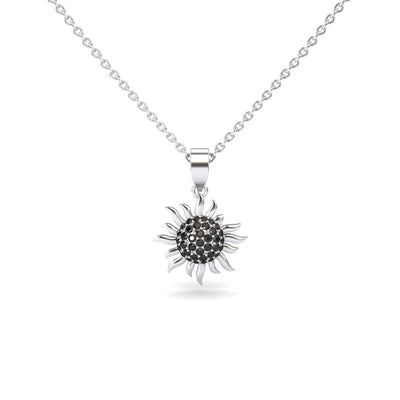 Black Diamond Sunflower Necklace