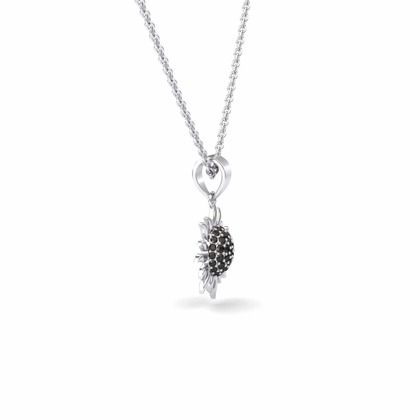Black Diamond Sunflower Necklace - Haley