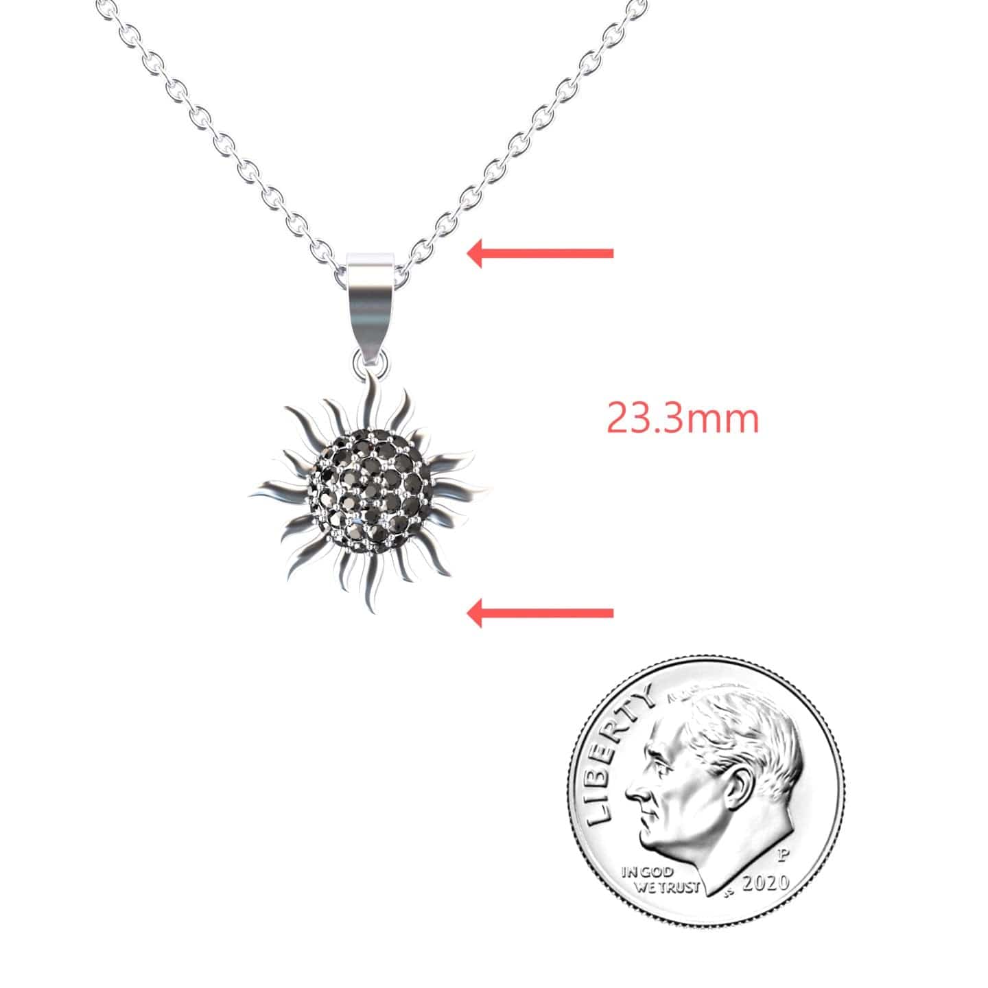 Black Diamond Sunflower Necklace - Haley