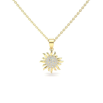 White Diamond Sunflower Necklace