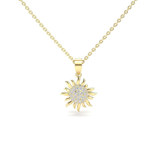 White Diamond Sunflower Necklace - Haley